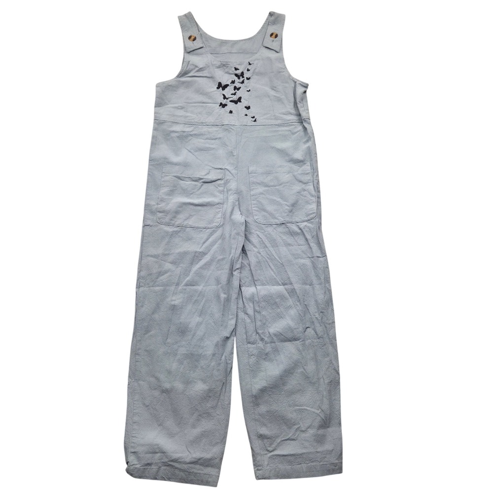 CHOUYATOU Butterfly Jumpsuit Romper Overalls Cotton Green Womens‎ Small